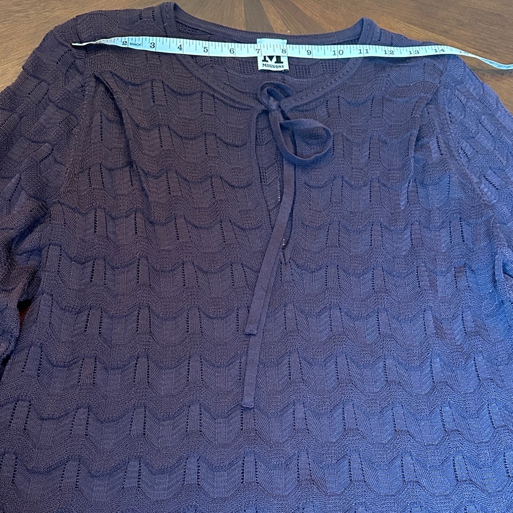 Missoni Brown Signature Knit Sweater – Italian Luxury Zigzag Pattern, Size - Picture 4 of 13